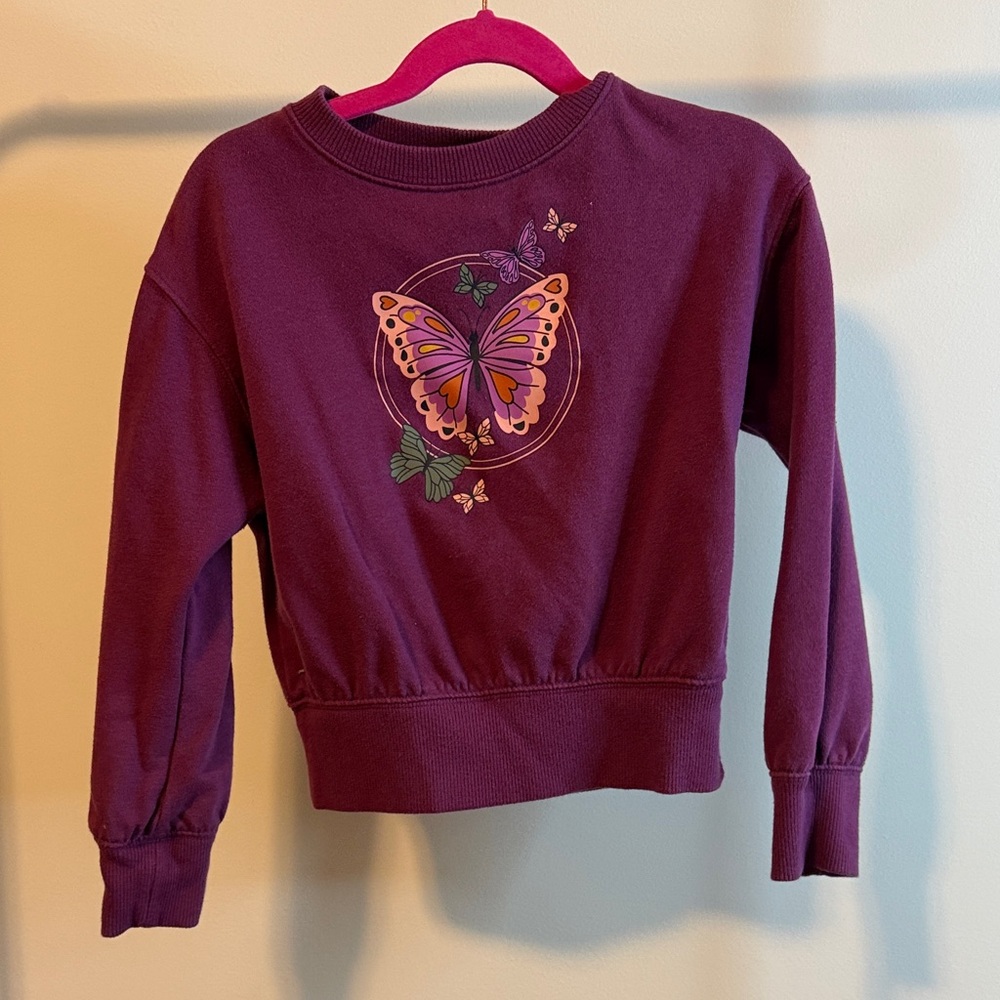 Kids Purple Butterfly Sweatshirt